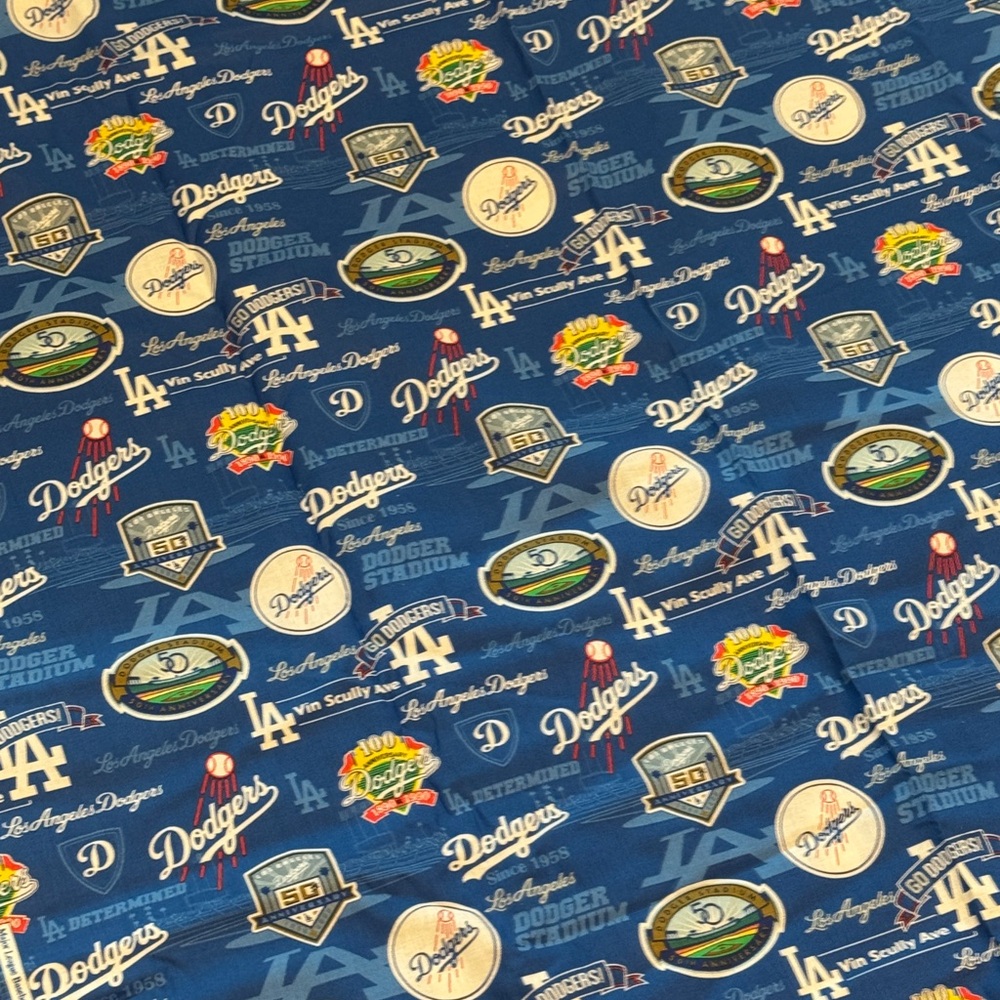 Los Angeles Dodgers Blue Patterned Fabric